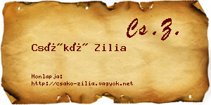 Csákó Zilia névjegykártya